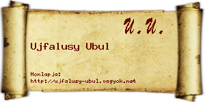 Ujfalusy Ubul névjegykártya